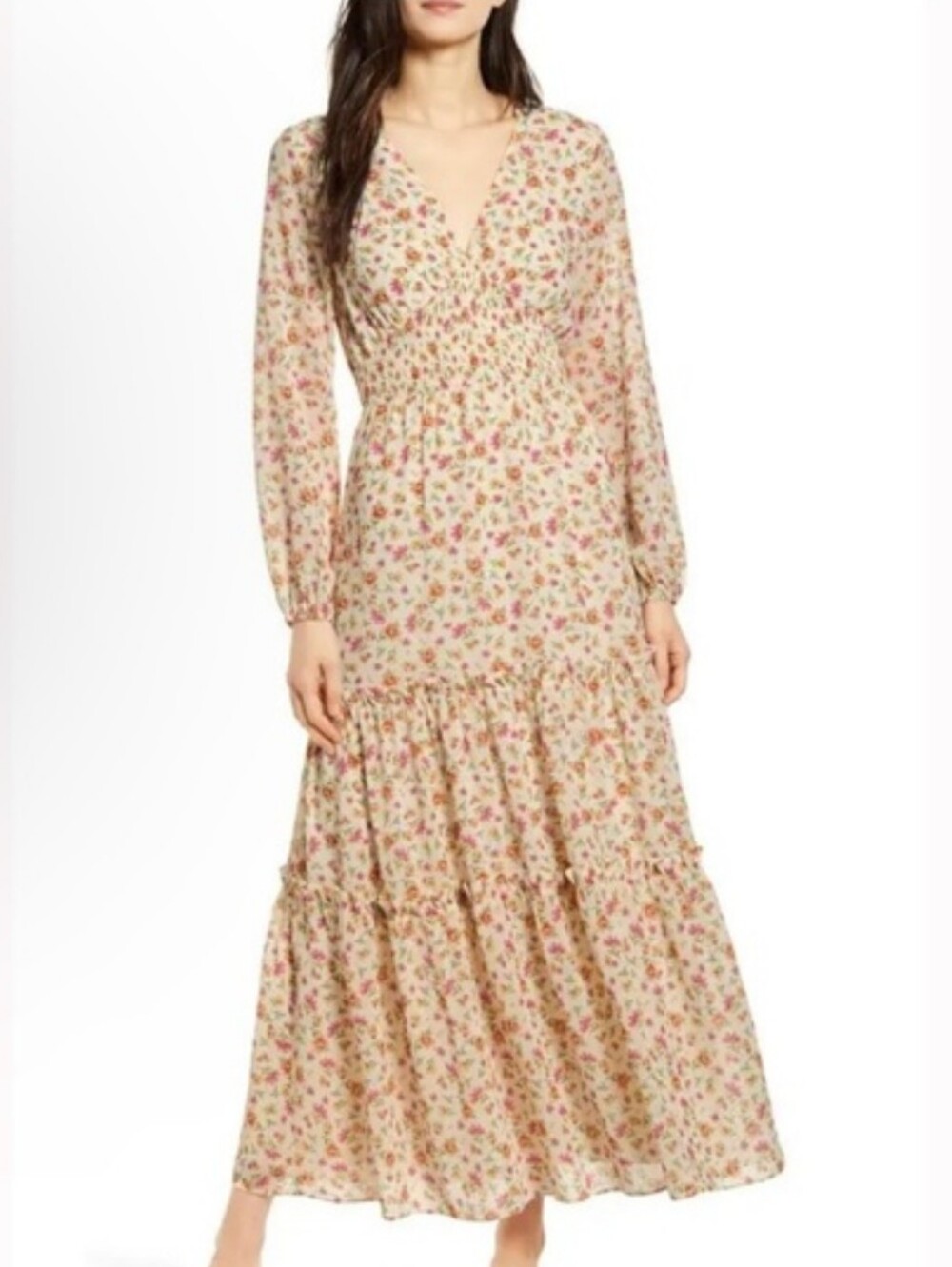 Lost + Wander long sleeve maxi floral dress size XS